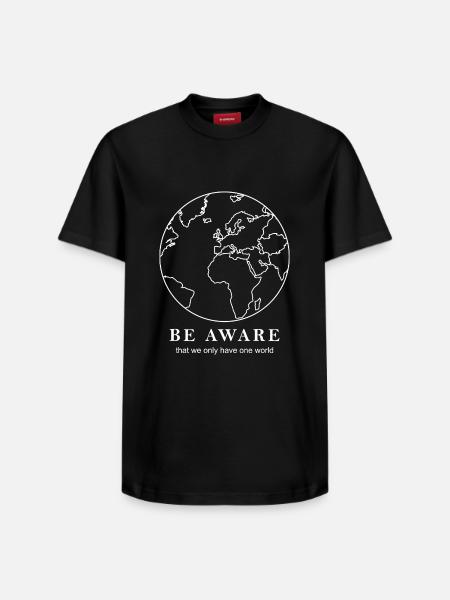 World map outline - Relaxed Unisex Supima Cotton T-Shirt – by SPREAD - black