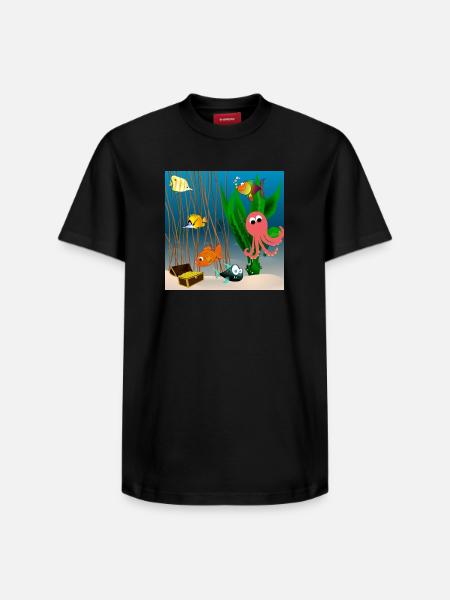 Marine life - Relaxed Unisex Supima Cotton T-Shirt – by SPREAD - black