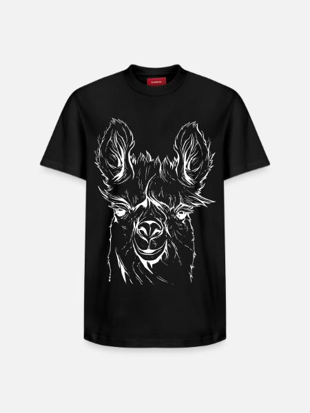 Llama alpaca line drawing - Relaxed Unisex Supima Cotton T-Shirt – by SPREAD - black