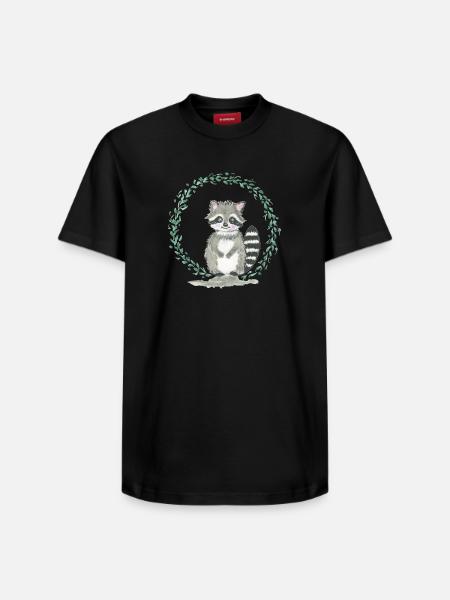 racoon - Relaxed Unisex Supima Cotton T-Shirt – by SPREAD - black