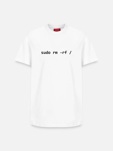 sudo rm rf - Relaxed Unisex Supima Cotton T-Shirt – von SPREAD - Weiß