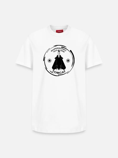 Plane F14 Tomcat - Relaxed Unisex Supima Cotton T-Shirt – by SPREAD - white