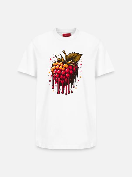Two-tone dripping raspberry - Relaxed Unisex Supima Cotton T-Shirt – by SPREAD - white