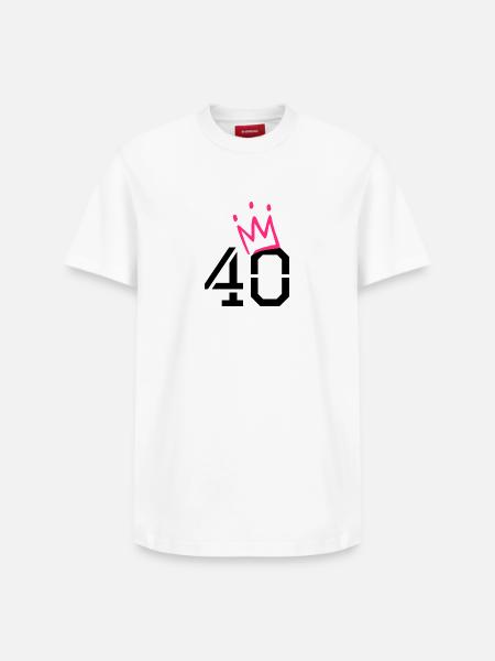 40 crown - 40th birthday - Relaxed Unisex Supima Cotton T-Shirt – by SPREAD - white