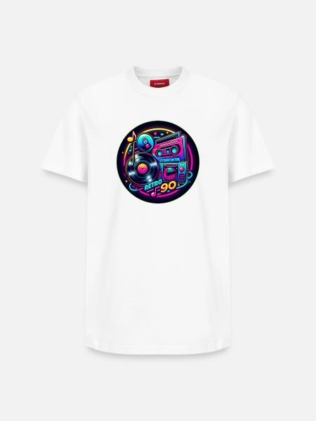 Retro 90s Logo - Relaxed Unisex Supima Cotton T-Shirt – by SPREAD - white