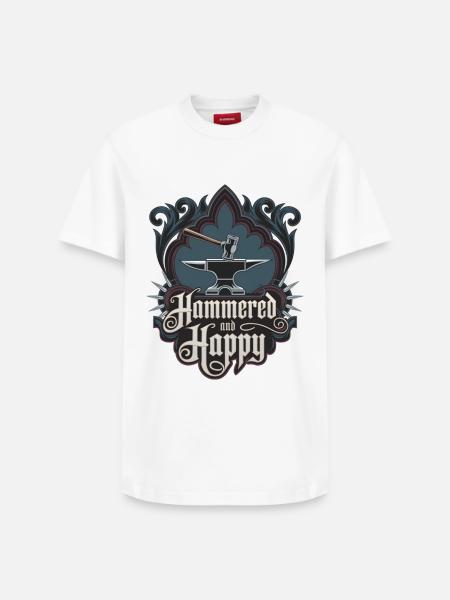 Martelé et heureux - T-shirt unisexe décontracté en coton Supima – de SPREAD - blanc