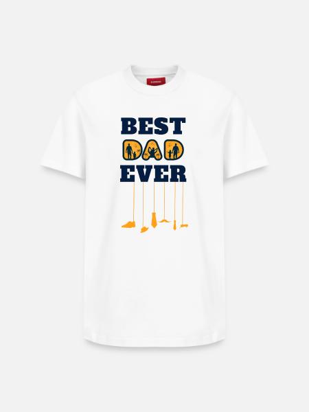 best dad ever - Relaxed Unisex Supima Cotton T-Shirt – by SPREAD - white
