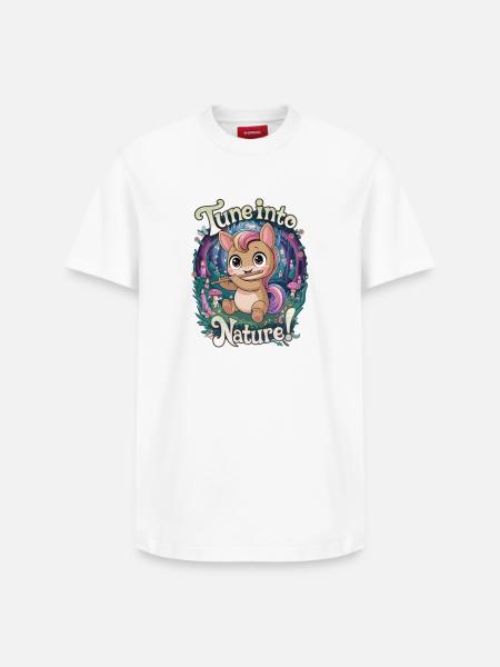 Tune Into Nature! - Relaxed Unisex Supima Cotton T-Shirt – by SPREAD - white