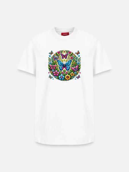 Papillons 2 - T-shirt unisexe décontracté en coton Supima – de SPREAD - blanc