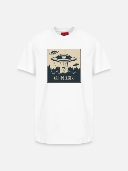 Extraterrestrial UFO Funny Space Gift - Relaxed Unisex Supima Cotton T-Shirt – by SPREAD - white