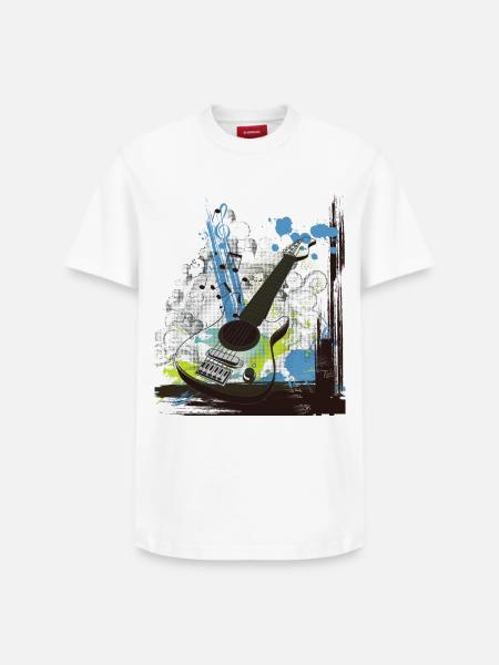 Musique - T-shirt unisexe décontracté en coton Supima – de SPREAD - blanc