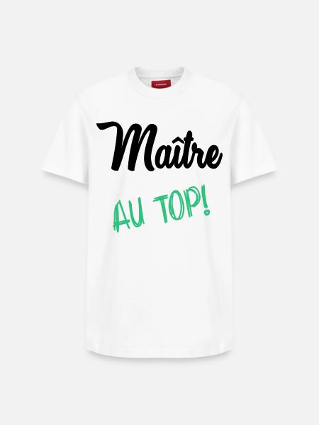 MAITRE. MAÎTRESSE. MERCI - T-shirt unisexe décontracté en coton Supima – de SPREAD - blanc