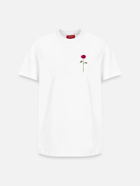 Rose - Relaxed Unisex Supima Cotton T-Shirt – by SPREAD - white