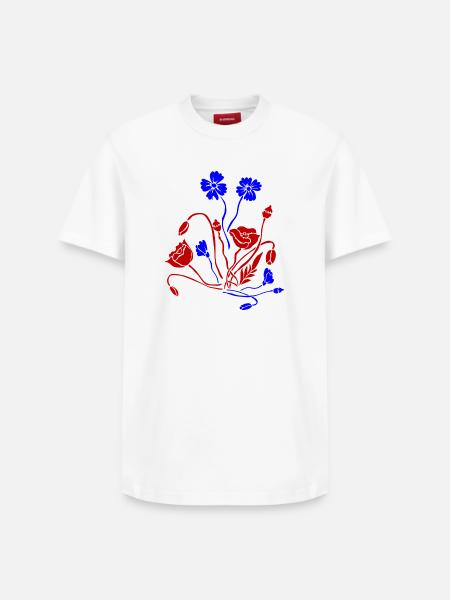 Fleur Picture Fleurs - T-shirt unisexe décontracté en coton Supima – de SPREAD - blanc