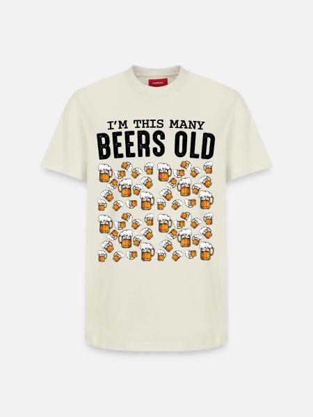 Beer Mug Pattern Collection Birthday 50 - Relaxed Unisex Supima Cotton T-Shirt – by SPREAD - off white