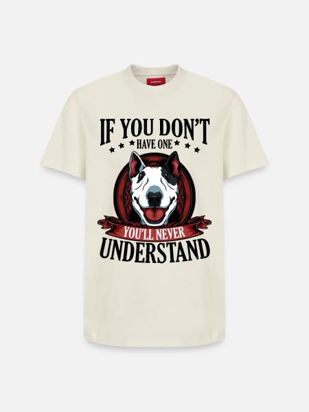 Bull Terrier - T-shirt unisexe décontracté en coton Supima – de SPREAD - blanc cassé