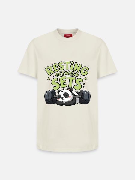 Resting Between Sets - Relaxed Unisex Supima Cotton T-Shirt – by SPREAD - off white