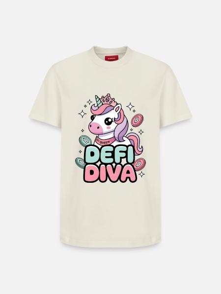 Defi Diva - Relaxed Unisex Supima Cotton T-Shirt – von SPREAD - Naturweiß