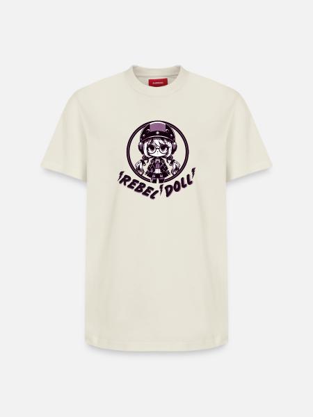 Rebellische Puppe - Relaxed Unisex Supima Cotton T-Shirt – von SPREAD - Naturweiß