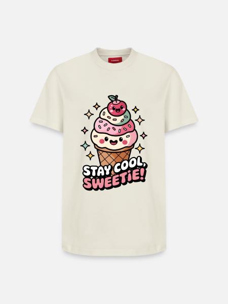 Stay Cool, Sweetie! - Relaxed Unisex Supima Cotton T-Shirt – by SPREAD - off white