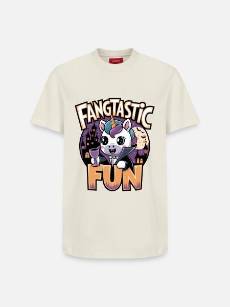 Fangtastic Fun - Relaxed Unisex Supima Cotton T-Shirt – by SPREAD - off white