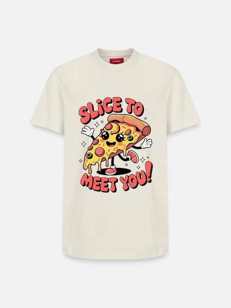 Slice To Meet You! - Relaxed Unisex Supima Cotton T-Shirt – by SPREAD - off white