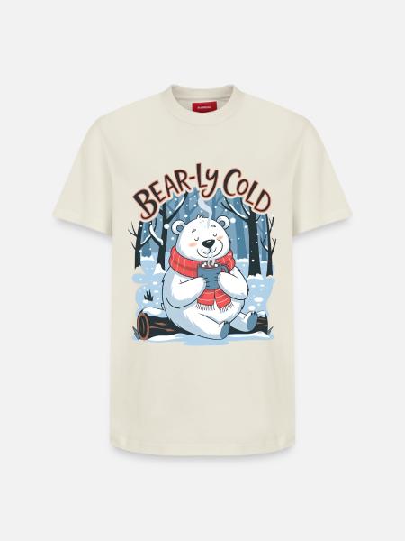 Bear-ly Cold - Relaxed Unisex Supima Cotton T-Shirt – by SPREAD - off white