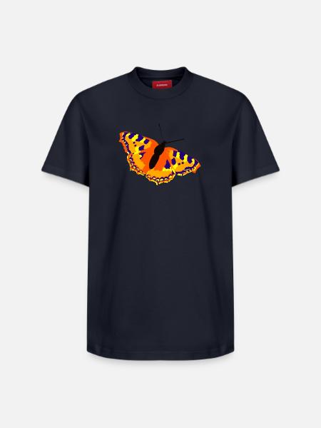butterfly - Relaxed Unisex Supima Cotton T-Shirt – by SPREAD - navy