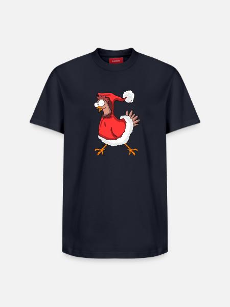 Poulet de Noël - T-shirt unisexe décontracté en coton Supima – de SPREAD - bleu marine