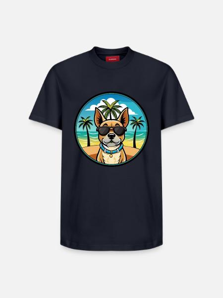 Braque Du Bourbonnais Hunderasse Cartoon Sonnenbrille - Relaxed Unisex Supima Cotton T-Shirt – von SPREAD - Navy