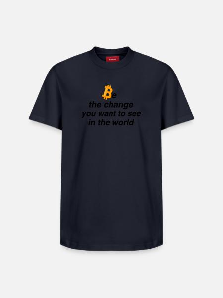 Be the change - Relaxed Unisex Supima Cotton T-Shirt – von SPREAD - Navy