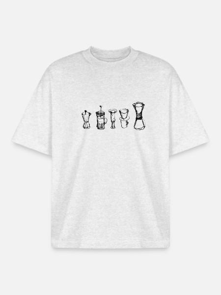 Alternative Coffee - Boxy Heavyweight Unisex Organic T-Shirt by Stanley/Stella - cool heather grey