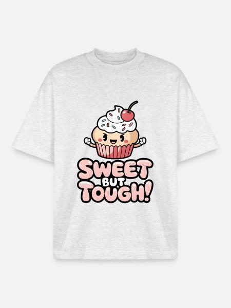 Sweet But Tough! - Boxy Heavyweight Unisex Organic T-Shirt by Stanley/Stella - cool heather grey