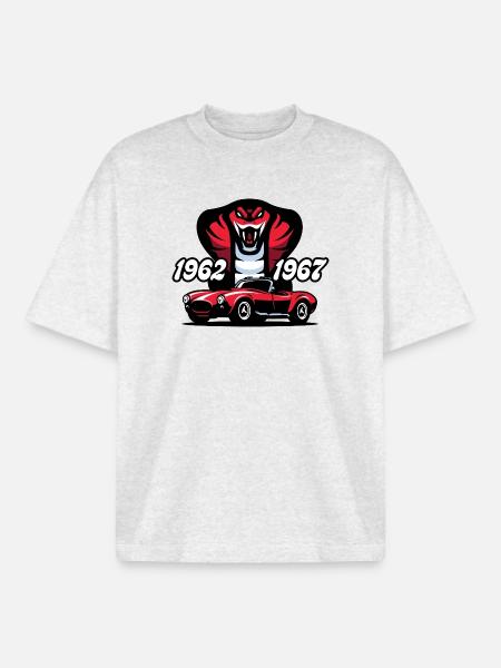 The Red Snake - Boxy Heavyweight Unisex Organic T-Shirt by Stanley/Stella - cool heather grey