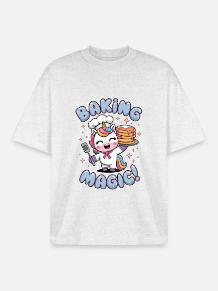 Baking Magic! - Boxy Heavyweight Unisex Organic T-Shirt by Stanley/Stella - cool heather grey