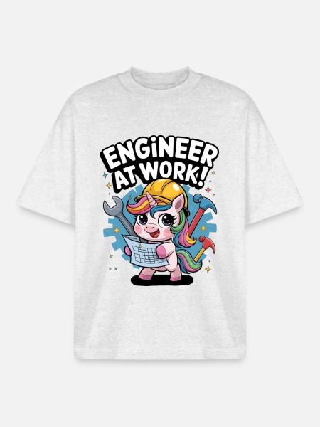 Engineer At Work! - Boxy Heavyweight Unisex Organic T-Shirt by Stanley/Stella - cool heather grey