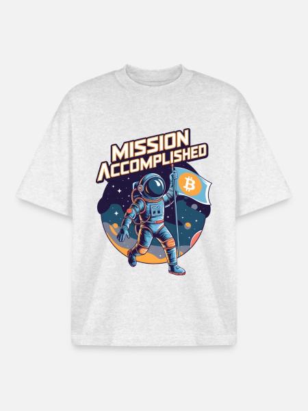 Mission Accomplished - Boxy Heavyweight Unisex Organic T-Shirt by Stanley/Stella - cool heather grey