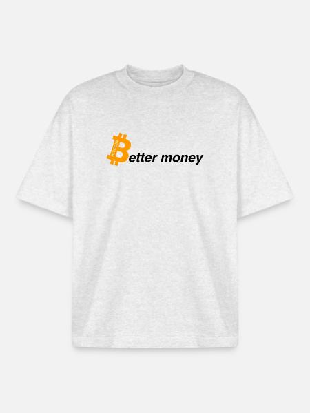 Better money - Boxy Heavyweight Unisex Organic T-Shirt von Stanley/Stella - Kühles Grau meliert
