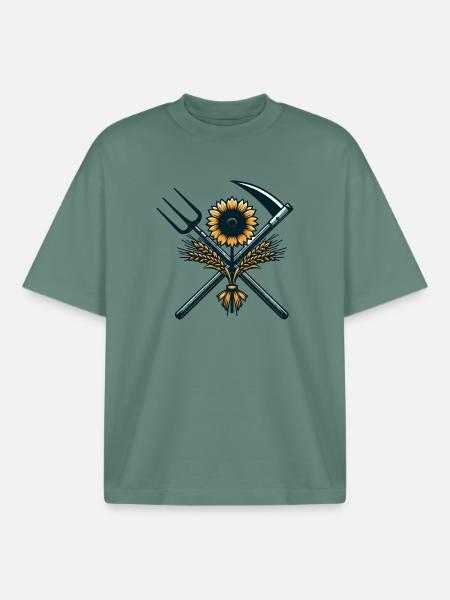 Agriculture Logo - Boxy Heavyweight Unisex Organic T-Shirt by Stanley/Stella - green bay
