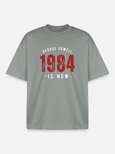 GEORGE ORWELL 1984 - Boxy Heavyweight Unisex Organic T-Shirt by Stanley/Stella - misty grey