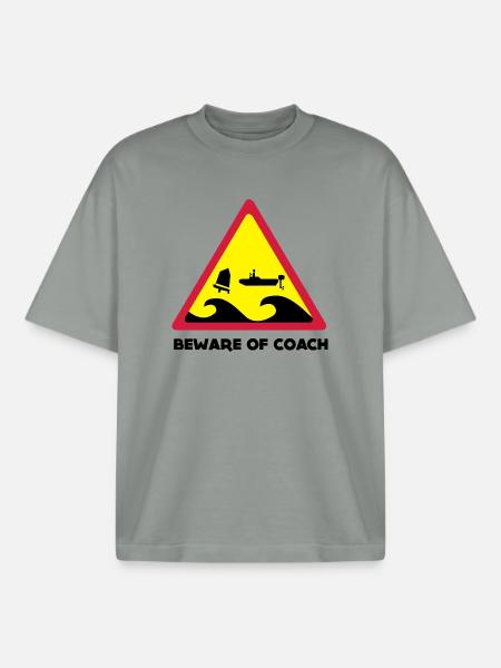 Beware Of Coach - Opti Edition - Boxy Heavyweight Unisex Organic T-Shirt von Stanley/Stella - Nebelgrau