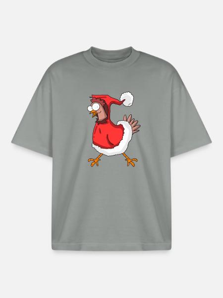 Poulet de Noël - T-shirt unisexe boxy épais biologique Stanley/Stella - gris brumeux