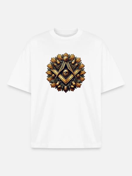 Masonic Logo - Boxy Heavyweight Unisex Organic T-Shirt by Stanley/Stella - white