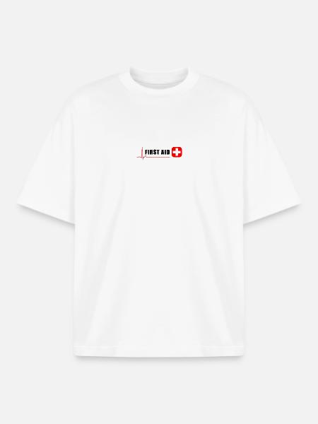 ERSTE HILFE - Boxy Heavyweight Unisex Organic T-Shirt von Stanley/Stella - Weiß