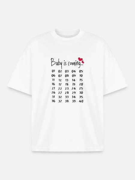 Sjov graviditet gravid gave forældre - Stanley/Stella unisex boxy heavyweight T-shirt økologisk - hvid