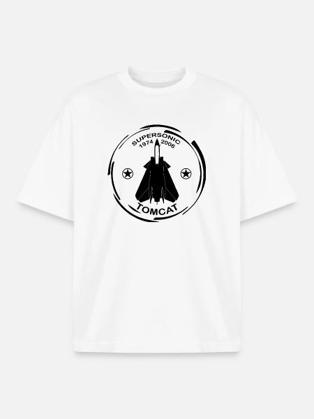 Plane F14 Tomcat - Boxy Heavyweight Unisex Organic T-Shirt by Stanley/Stella - white