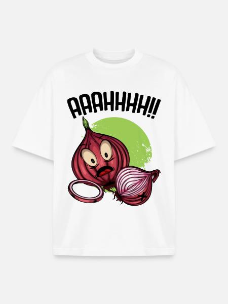 Onion chaos neon illustration - Boxy Heavyweight Unisex Organic T-Shirt by Stanley/Stella - white