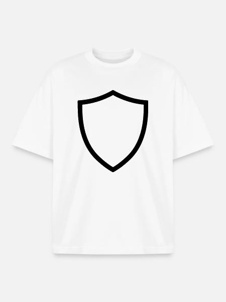 shield icon logo shape security - Boxy Heavyweight Unisex Organic T-Shirt by Stanley/Stella - white