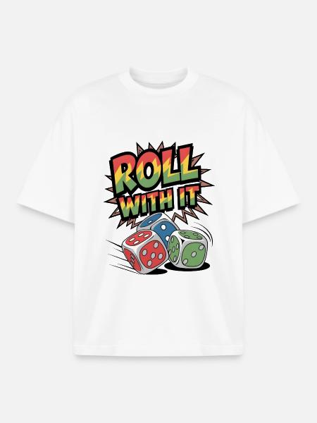 Roulez avec - T-shirt unisexe boxy épais biologique Stanley/Stella - blanc