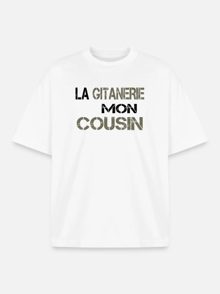 La gitanerie mon cousin - T-shirt unisexe boxy épais biologique Stanley/Stella - blanc